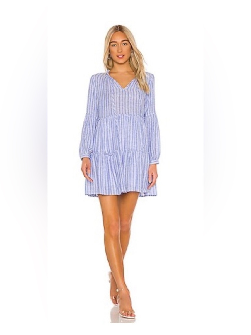 EUC/Rails “Everly”Ludlow Striped V-Neck Tiered Dress/szMed/